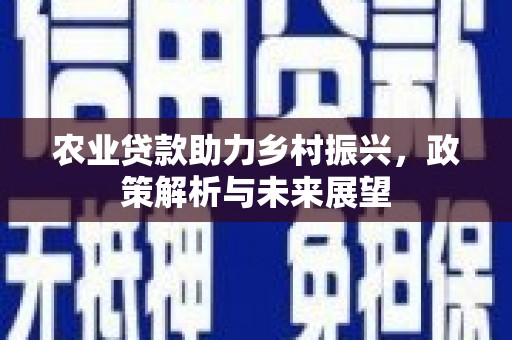 安宁农业贷款助力乡村振兴，政策解析与未来展望
