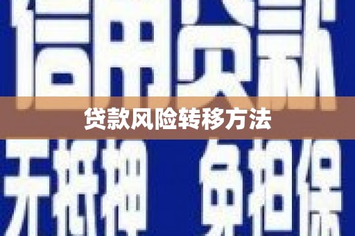 安宁贷款风险转移方法
