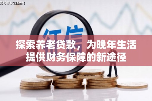 安宁探索养老贷款，为晚年生活提供财务保障的新途径
