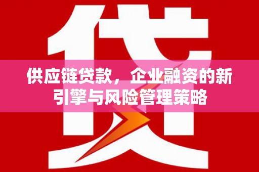 安宁供应链贷款，企业融资的新引擎与风险管理策略